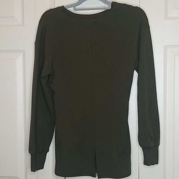 DO+BE Crewneck Sweatshirt Olive Green Size Small - Picture 4 of 6